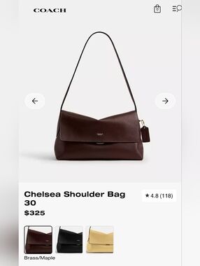 NEW COACH Chelsea 30 in Maple Leather